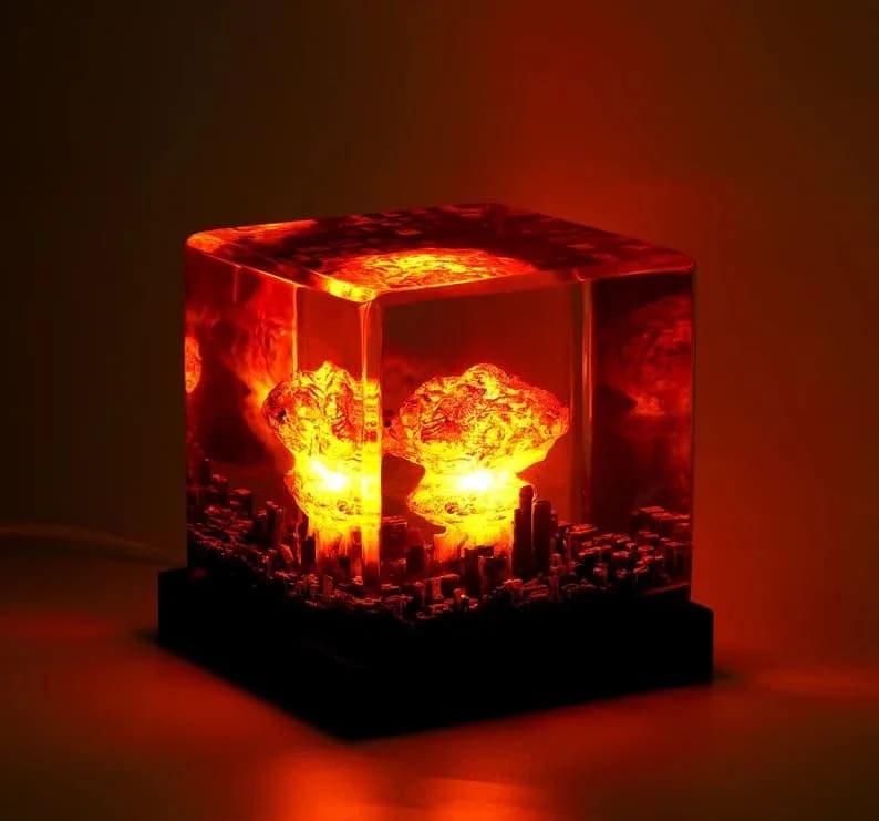 Atomic Bomb Resin Lamp （ Best Gift 🎁 ） shark resin lamp, resin lamp, resin lamps, shark light, desk lamps amazon, best desk lamp, best desk light, side table lamps for bedroom, shark resin lamp, shark led light, coolest table lamps, Shark Lamp, epoxy lamp, Shark decor, Shark lamp US, Unique lamp designs