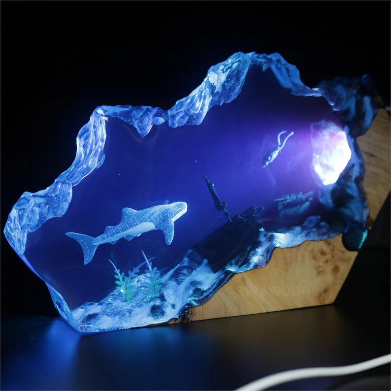 Whale Shark Night Light, Perfect Gift For Diving Enthusiasts, Table Lamp For Unique Home（ Best Gift 🎁 ） shark resin lamp, resin lamp, resin night light, resin lamps, shark light, desk lamps amazon, best desk lamp, best desk light, side table lamps for bedroom, shark resin lamp, shark led light, coolest table lamps, Shark Lamp, epoxy resin lamp, epoxy lamp, Shark decor, Shark lamp US, Unique lamp designs, dolphin night light, driftwood epoxy lamp, diver epoxy lamp, epoxy lights