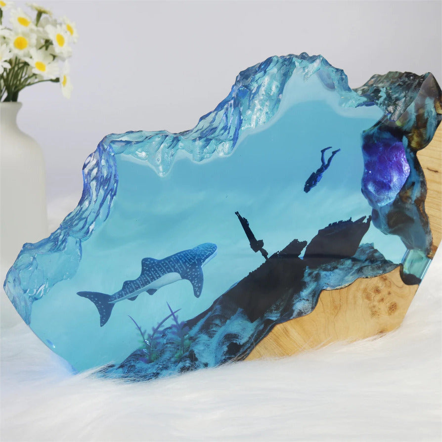 Whale Shark Night Light, Perfect Gift For Diving Enthusiasts, Table Lamp For Unique Home（ Best Gift 🎁 ） shark resin lamp, resin lamp, resin night light, resin lamps, shark light, desk lamps amazon, best desk lamp, best desk light, side table lamps for bedroom, shark resin lamp, shark led light, coolest table lamps, Shark Lamp, epoxy resin lamp, epoxy lamp, Shark decor, Shark lamp US, Unique lamp designs, dolphin night light, driftwood epoxy lamp, diver epoxy lamp, epoxy lights