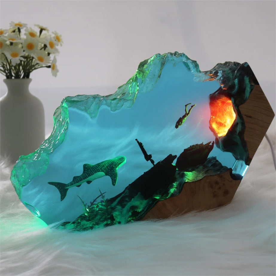 Whale Shark Night Light, Perfect Gift For Diving Enthusiasts, Table Lamp For Unique Home（ Best Gift 🎁 ） shark resin lamp, resin lamp, resin night light, resin lamps, shark light, desk lamps amazon, best desk lamp, best desk light, side table lamps for bedroom, shark resin lamp, shark led light, coolest table lamps, Shark Lamp, epoxy resin lamp, epoxy lamp, Shark decor, Shark lamp US, Unique lamp designs, dolphin night light, driftwood epoxy lamp, diver epoxy lamp, epoxy lights