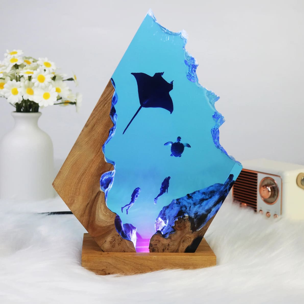 Manta ray, turtle, diver, wood sculpture, epoxy resin lamp（ Best Gift 🎁 ） shark resin lamp, resin lamp, resin night light, resin lamps, shark light, desk lamps amazon, best desk lamp, best desk light, side table lamps for bedroom, shark resin lamp, shark led light, coolest table lamps, Shark Lamp, epoxy resin lamp, epoxy lamp, Shark decor, Shark lamp US, Unique lamp designs, dolphin night light, driftwood epoxy lamp, diver epoxy lamp, epoxy lights