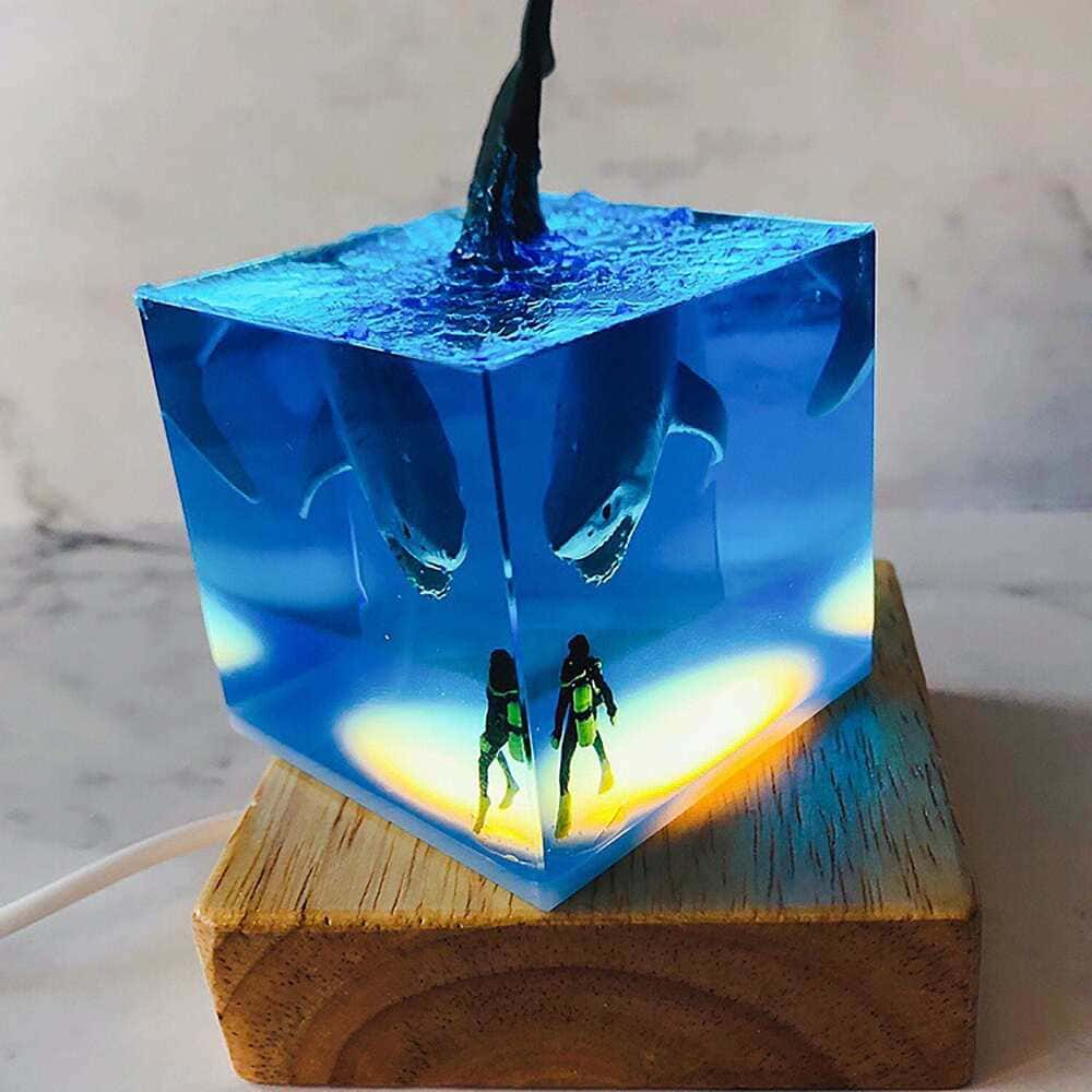 The resin shark night light （ Best Gift 🎁 ） shark resin lamp, resin lamp, resin night light, resin lamps, shark light, desk lamps amazon, best desk lamp, best desk light, side table lamps for bedroom, shark resin lamp, shark led light, coolest table lamps, Shark Lamp, epoxy resin lamp, epoxy lamp, Shark decor, Shark lamp US, Unique lamp designs, dolphin night light, driftwood epoxy lamp, diver epoxy lamp, epoxy lights