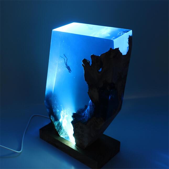 Wooden Blue Marine Resin Lamp（ Best Gift 🎁 ） shark resin lamp, resin lamp, resin night light, resin lamps, shark light, desk lamps amazon, best desk lamp, best desk light, side table lamps for bedroom, shark resin lamp, shark led light, coolest table lamps, Shark Lamp, epoxy resin lamp, epoxy lamp, Shark decor, Shark lamp US, Unique lamp designs, dolphin night light, driftwood epoxy lamp, diver epoxy lamp, epoxy lights